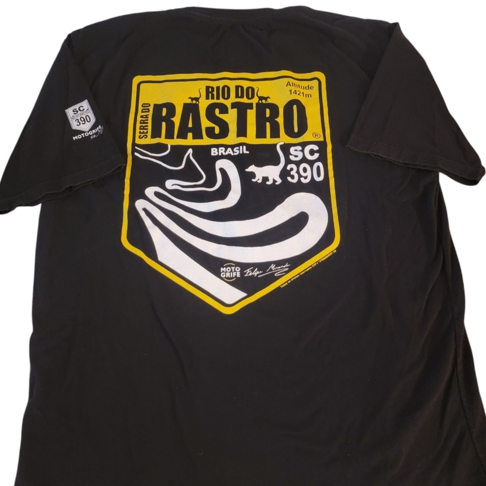 Motogrife Liberdade em Vestire Brazil FADED BLACK Men's T-Shirt X-L PRE-OWNED